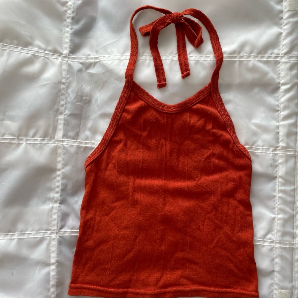 Small Urban Outfitters burnt orange halter top